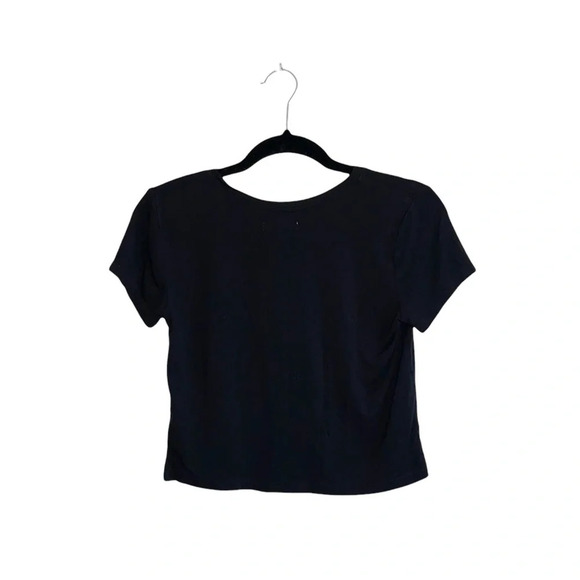American Eagle Black Crew Neck Short Sleeve Basic Cropped Tee Small Women’s - Picture 5 of 10